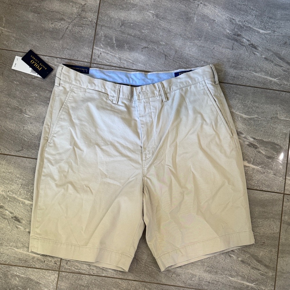 NWT Polo Ralph Lauren Men's Tan Flat Front Shorts